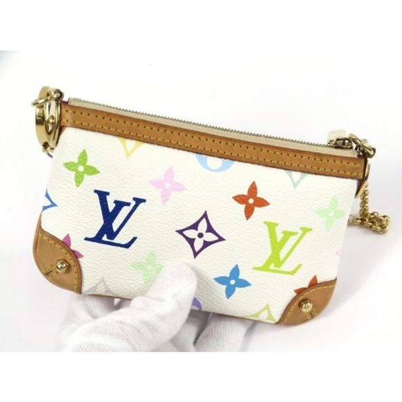 Louis Vuitton Multicolor Pochette Milla PM Pouch Chain White - Picture 2 of 10